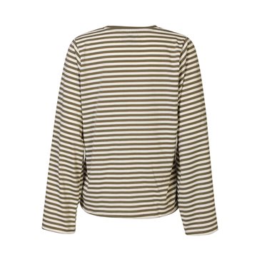 Liberté - Nalia Ls Boxy Tshirt - Army Creme Stripe